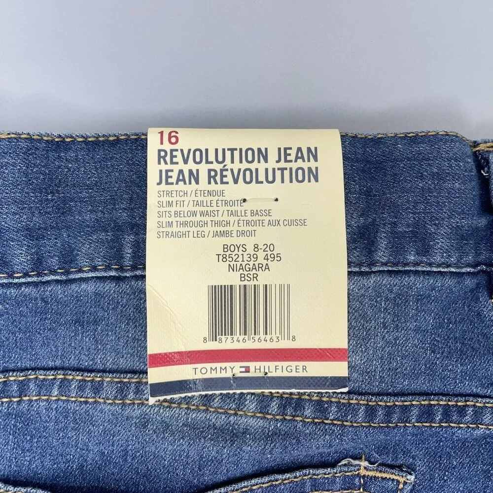 Tommy Hilfiger‎ Jeans Slim Straight Leg Stretch Distressed Kids Youth 16 28x28